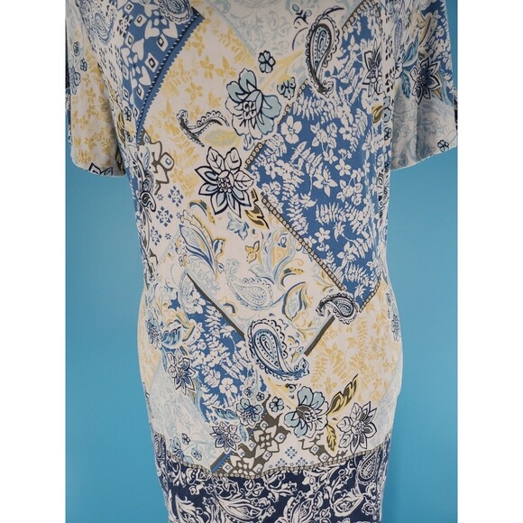 Women Short Sleeve Top Lg Floral Boho Multicolor Open Sleeve Lightweight Casual - Picture 8 of 16